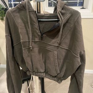 Green Cropped Hoodie